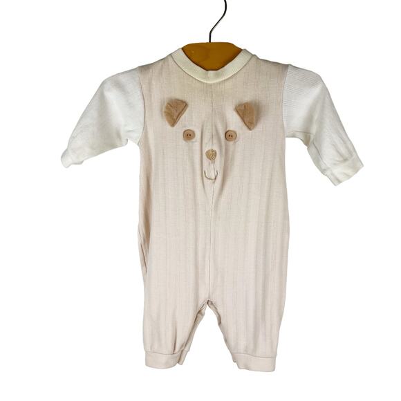 Vintage Carters Bear Face Romper Size 0-3 Months - Picture 1 of 8